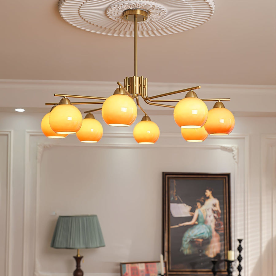Lustre Sablier en laiton et verre – vue 4