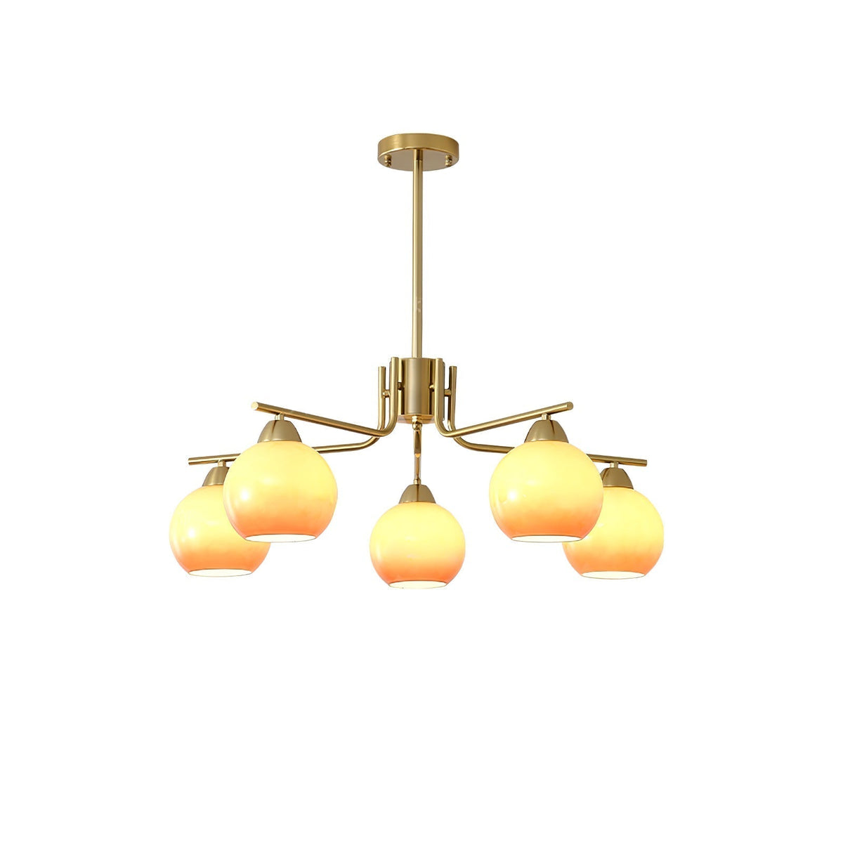Lustre Sablier en laiton et verre – vue 5