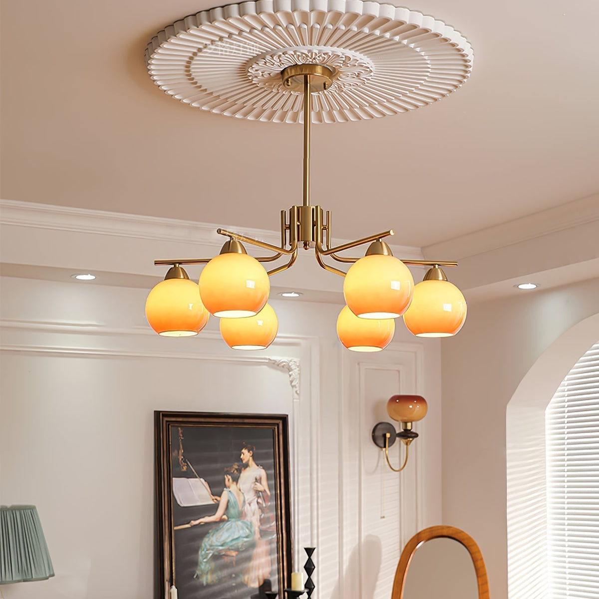 Lustre Sablier en laiton et verre – vue 13