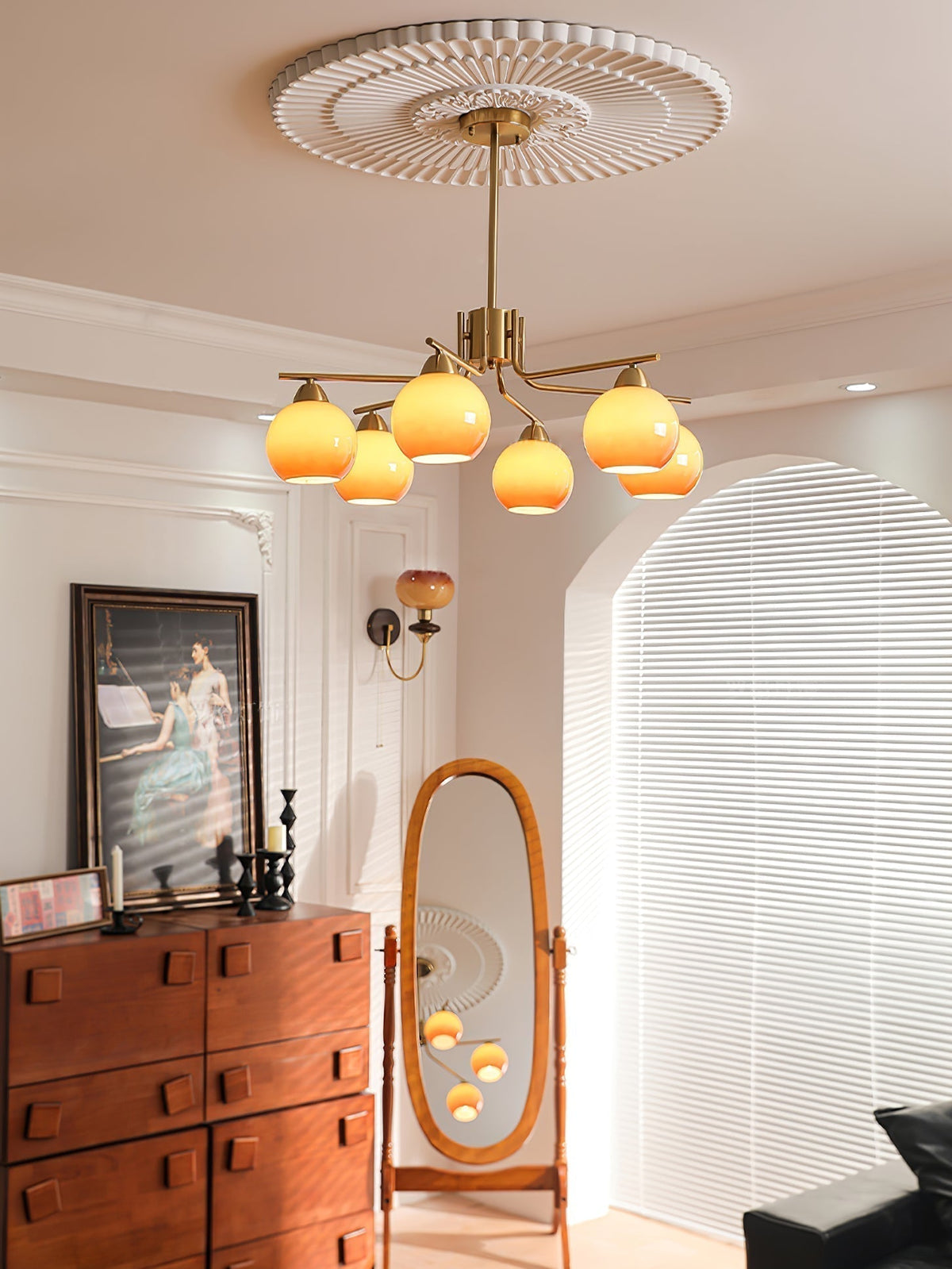 Lustre Sablier en laiton et verre – vue 16