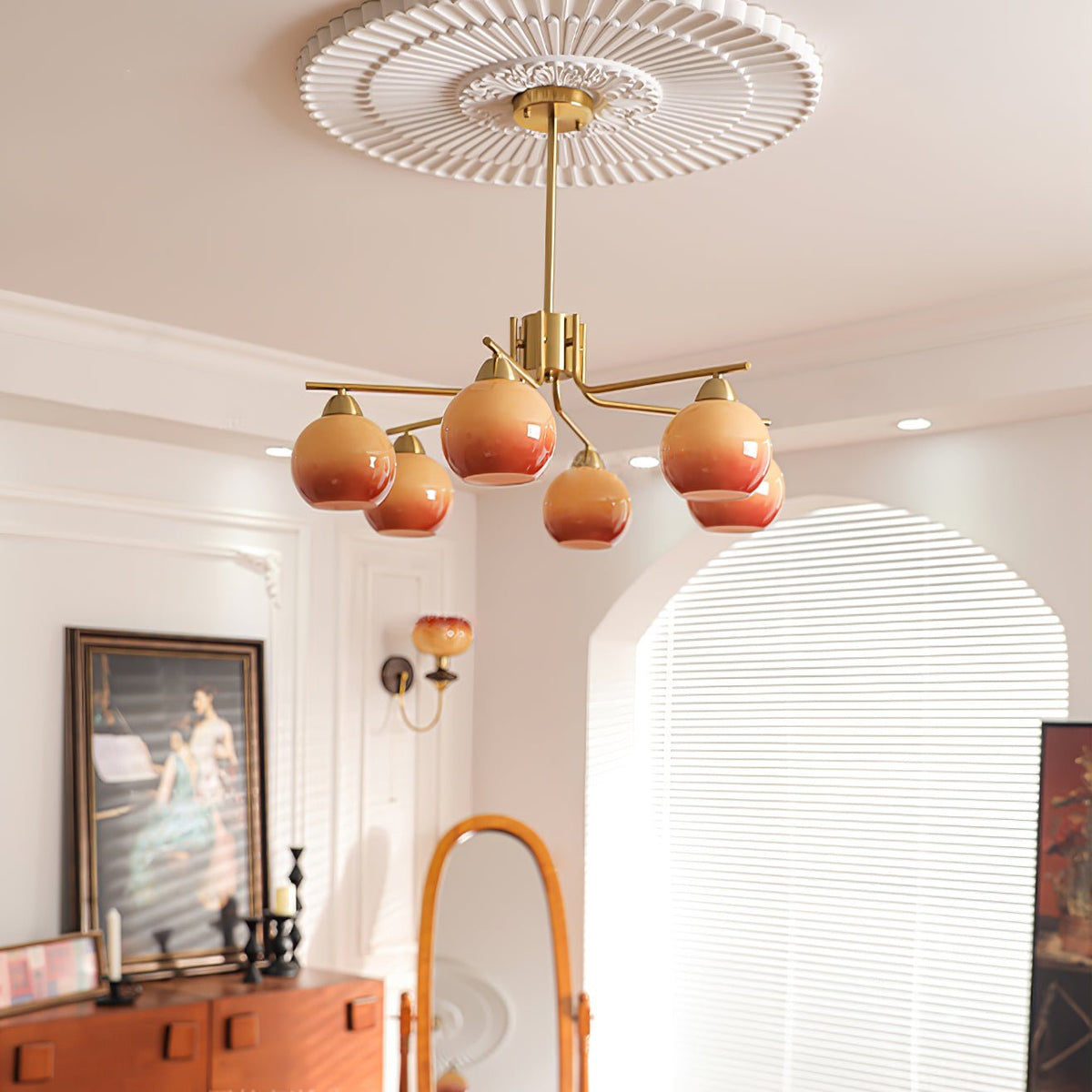 Lustre Sablier en laiton et verre – vue 11