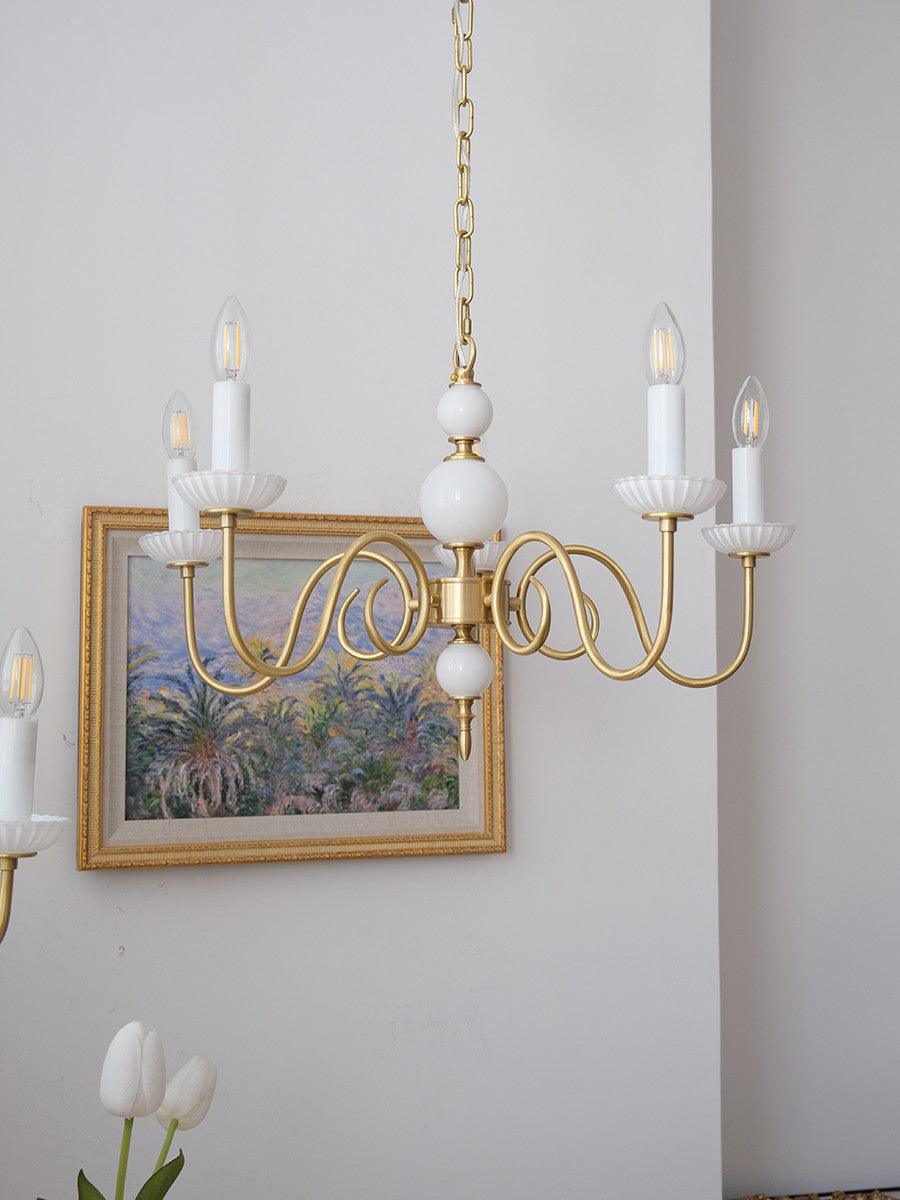 Lustre Voilier en verre et laiton – vue 3