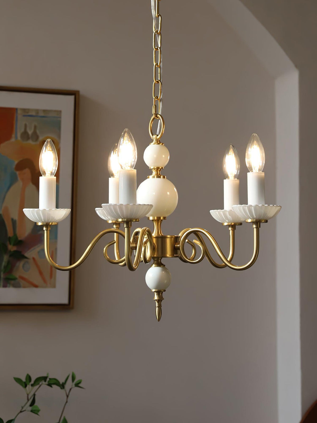 Lustre Voilier en verre et laiton – vue 10
