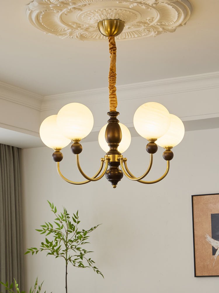 Lustre Calèche en bois et verre – vue 17