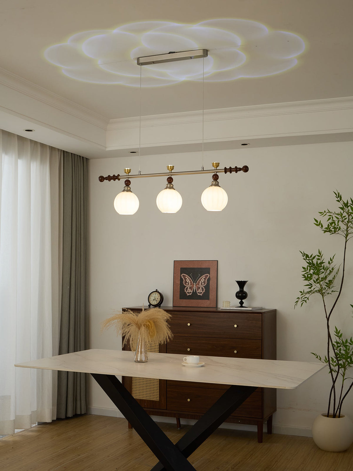 Suspension Estuaire en bois et verre – vue 12