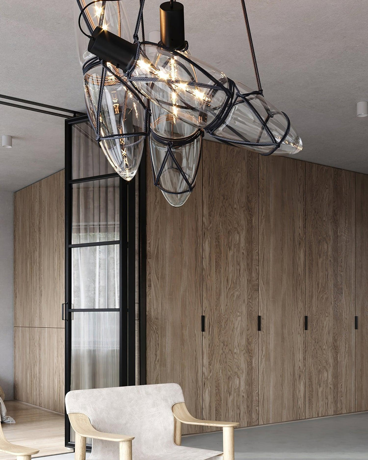 Suspension Cabourg en verre et métal – vue 29