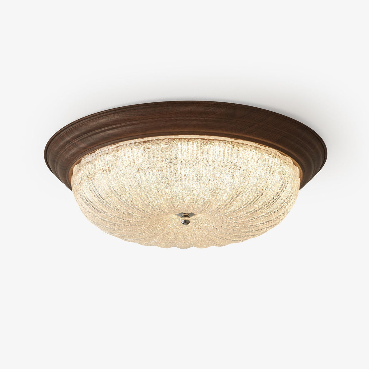 Plafonnier Nacre en verre et noyer – vue 6