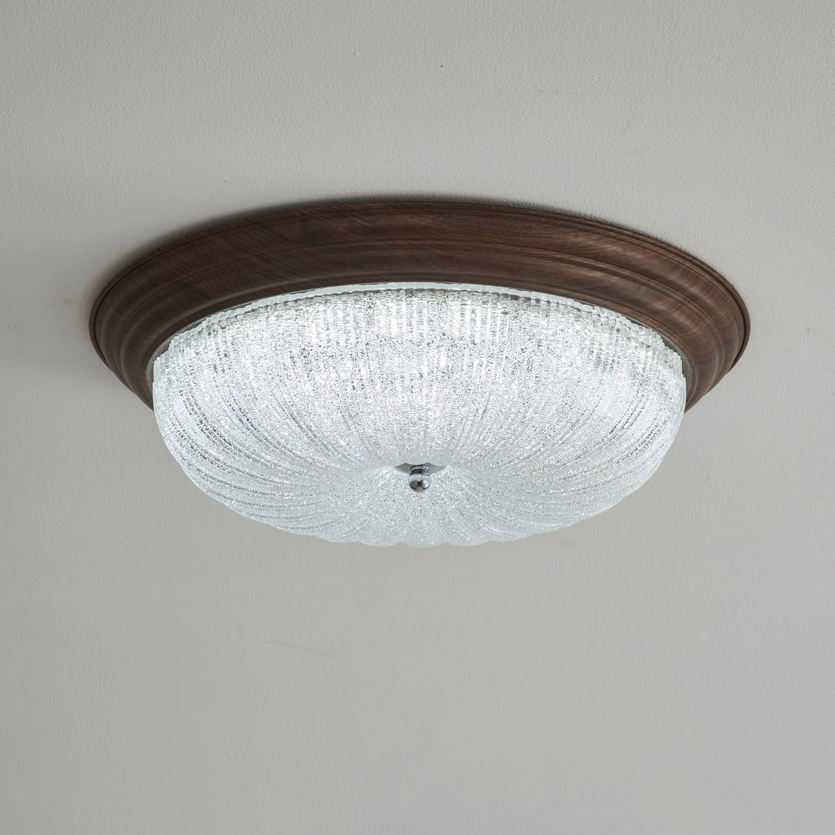 Plafonnier Nacre en verre et noyer – vue 20