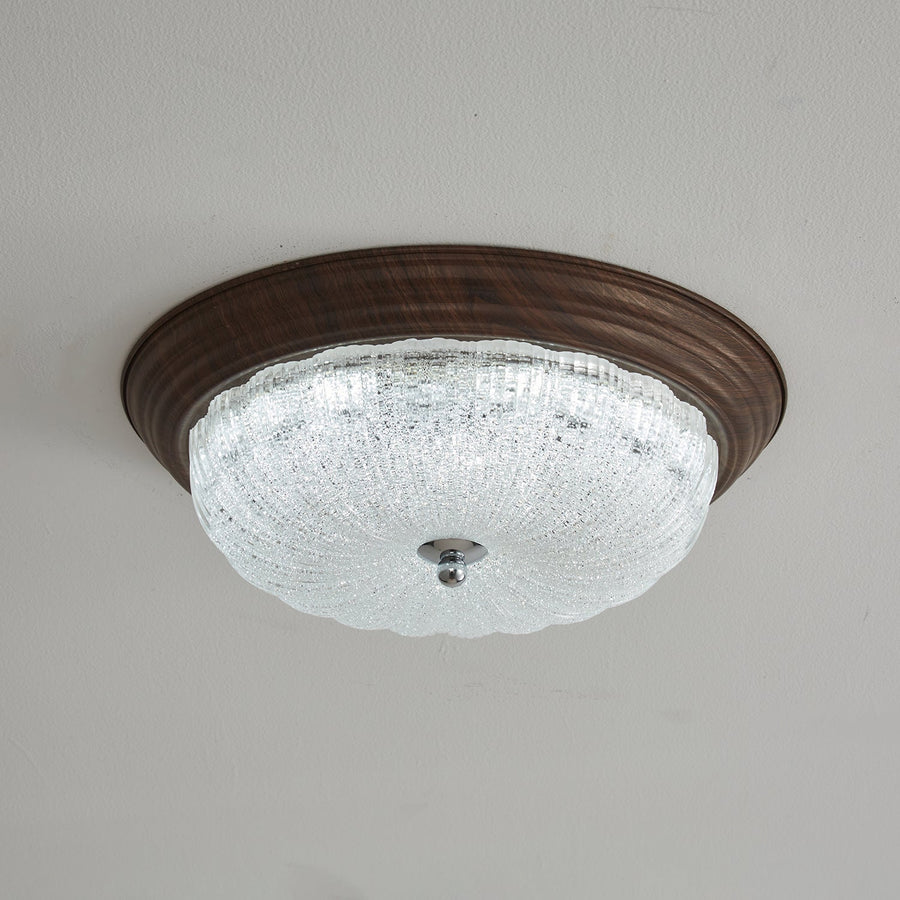 Plafonnier Nacre en verre et noyer – vue 3