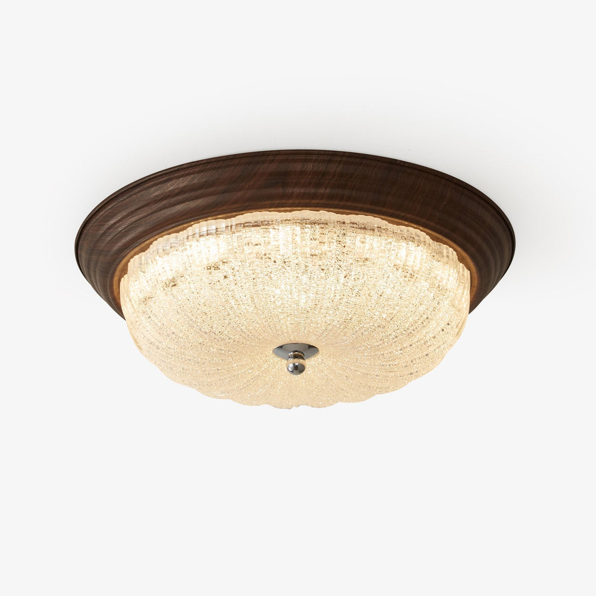 Plafonnier Nacre en verre et noyer – vue 5