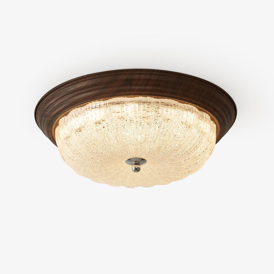 Plafonnier Nacre en verre et noyer – vue 5