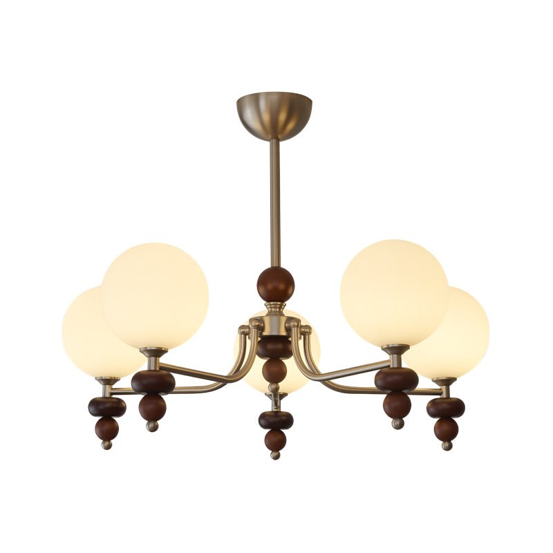 Lustre Galatée en verre et noyer – vue 18