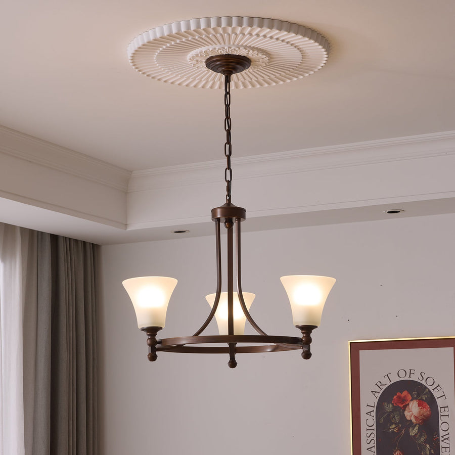 Lustre Rossignol en verre et métal – vue 3