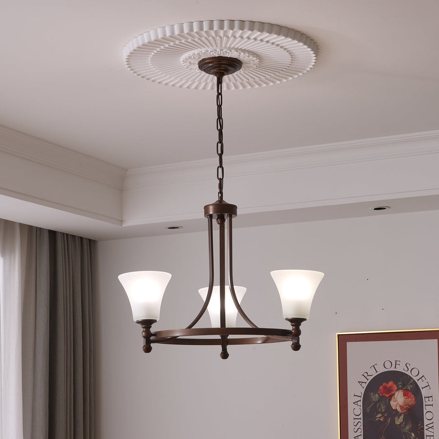 Lustre Rossignol en verre et métal – vue 5
