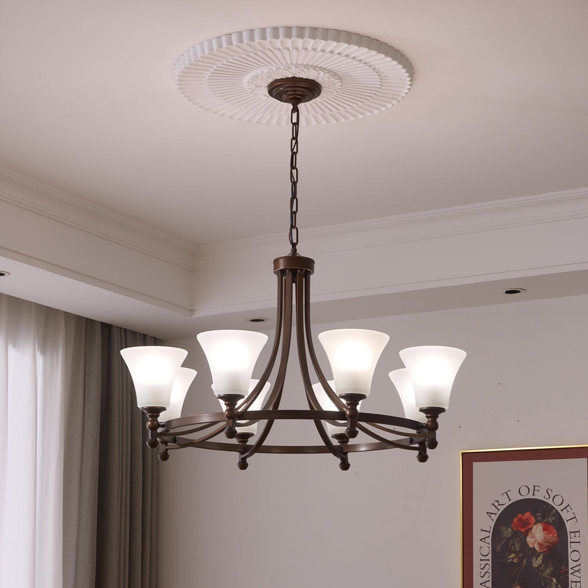 Lustre Rossignol en verre et métal – vue 23