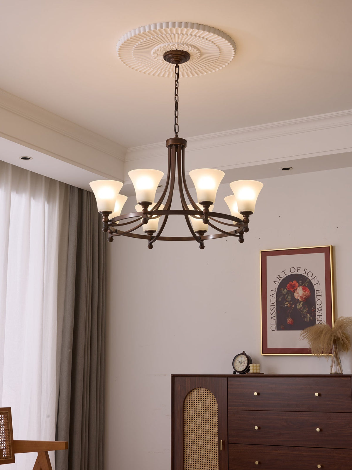 Lustre Rossignol en verre et métal – vue 24
