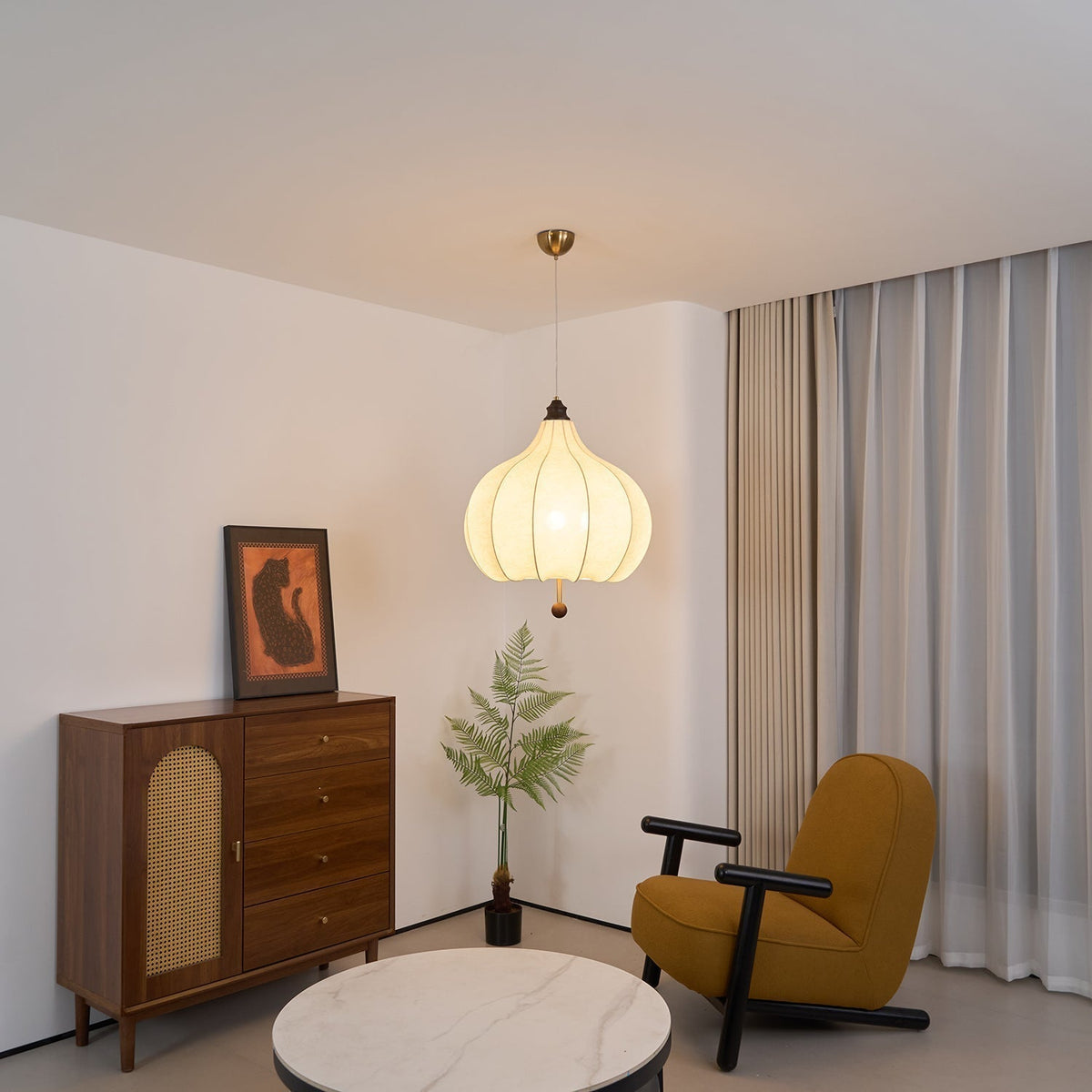 Suspension Azurine en bois et tissu – vue 8