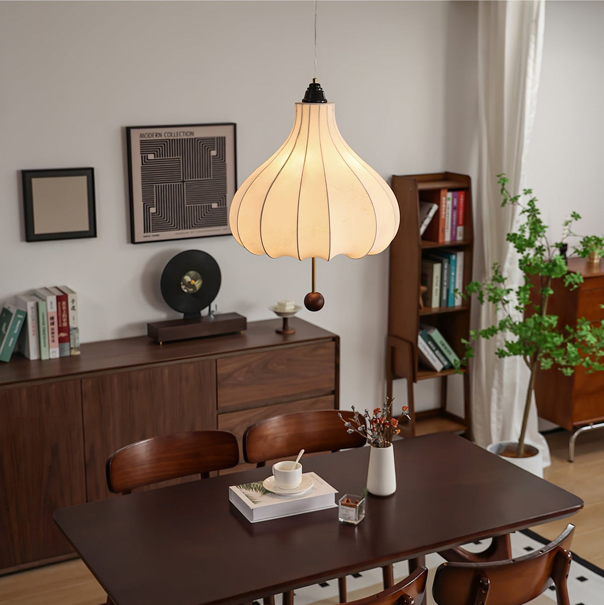 Suspension Azurine en bois et tissu – vue 4