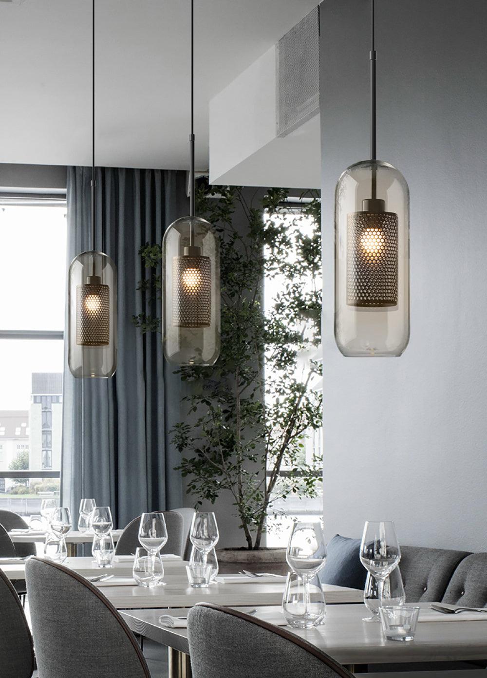 Suspension Nénuphar en verre et métal – vue 45