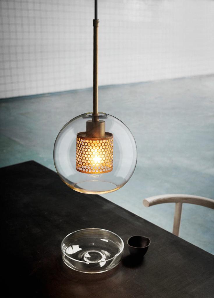 Suspension Nénuphar en verre et métal – vue 9