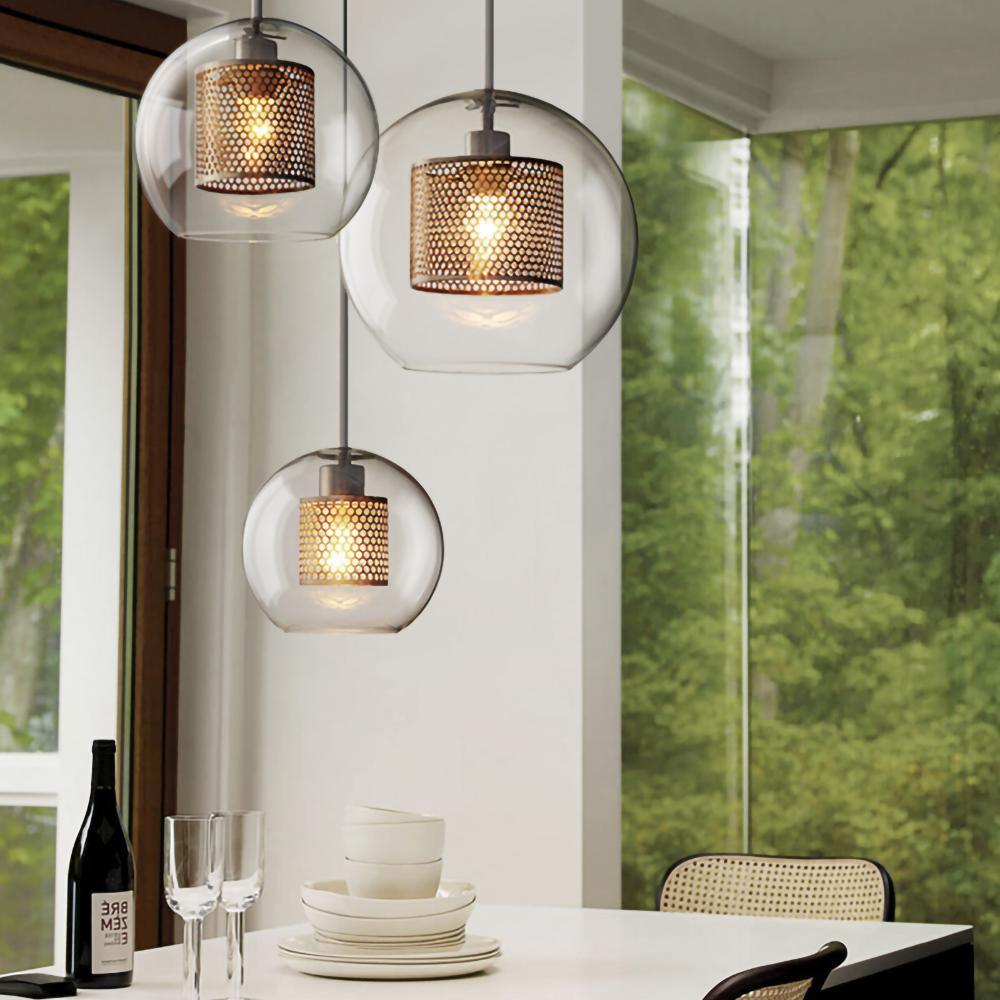 Suspension Nénuphar en verre et métal – vue 11
