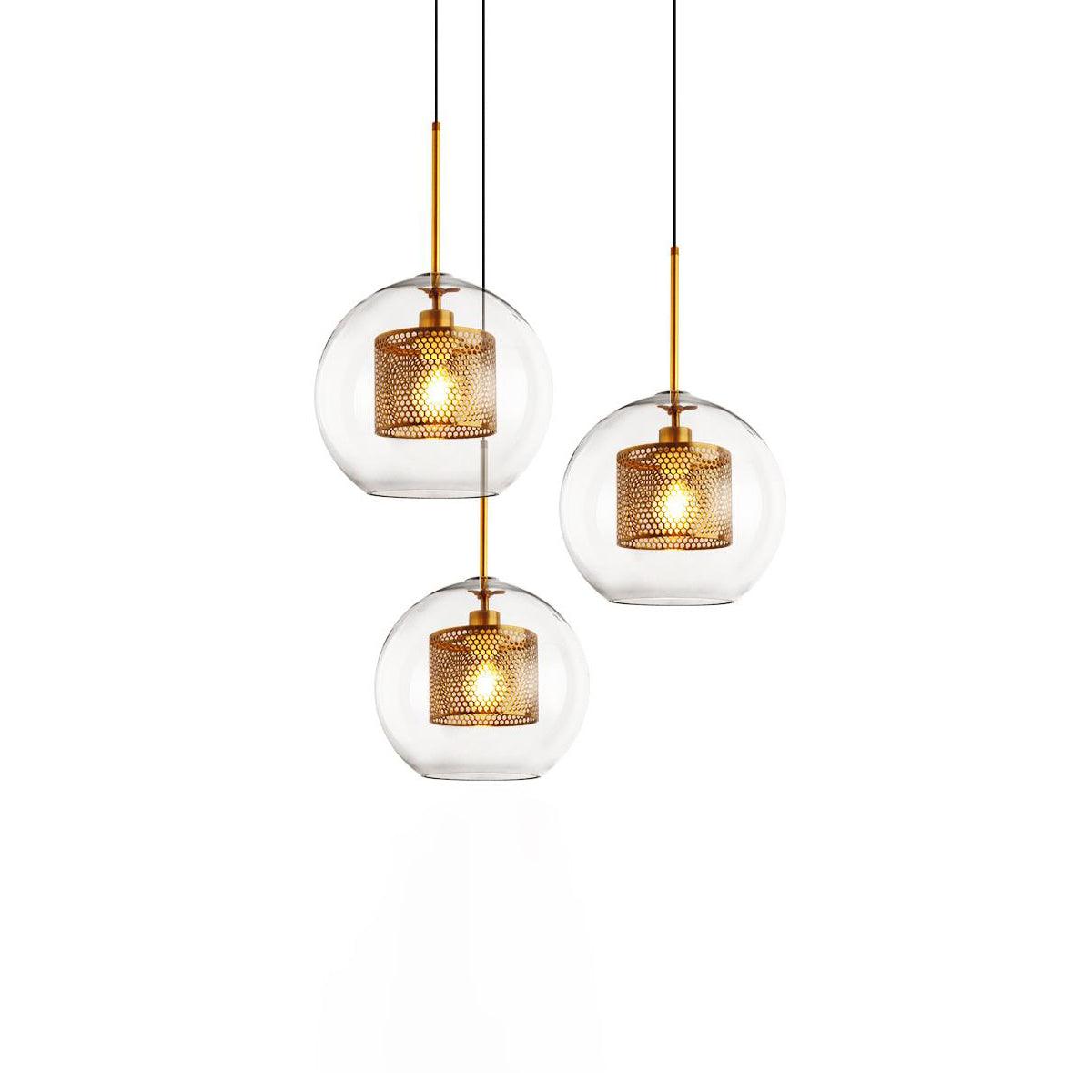 Suspension Nénuphar en verre et métal – vue 14