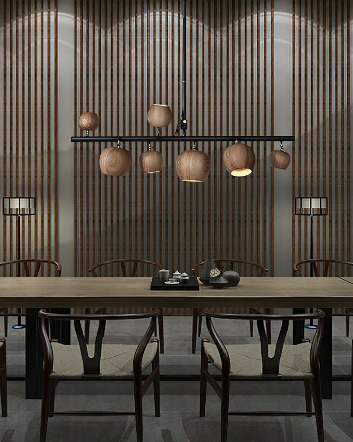 Lustre Avril en bois et fer – vue 21