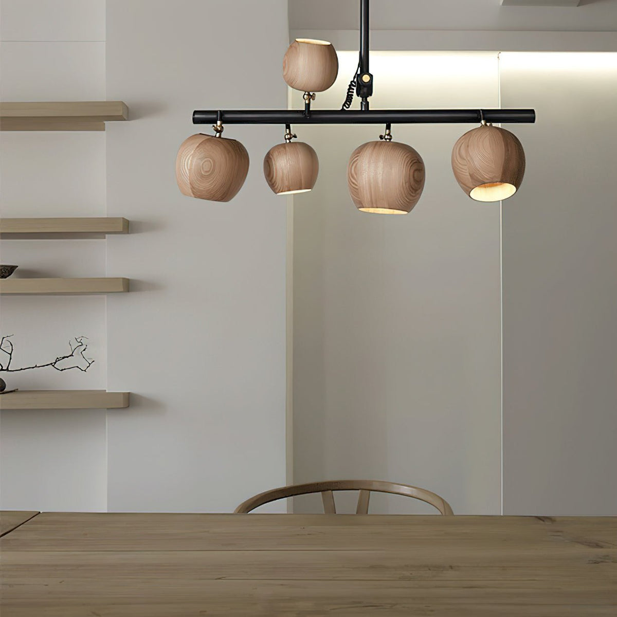 Lustre Avril en bois et fer – vue 4