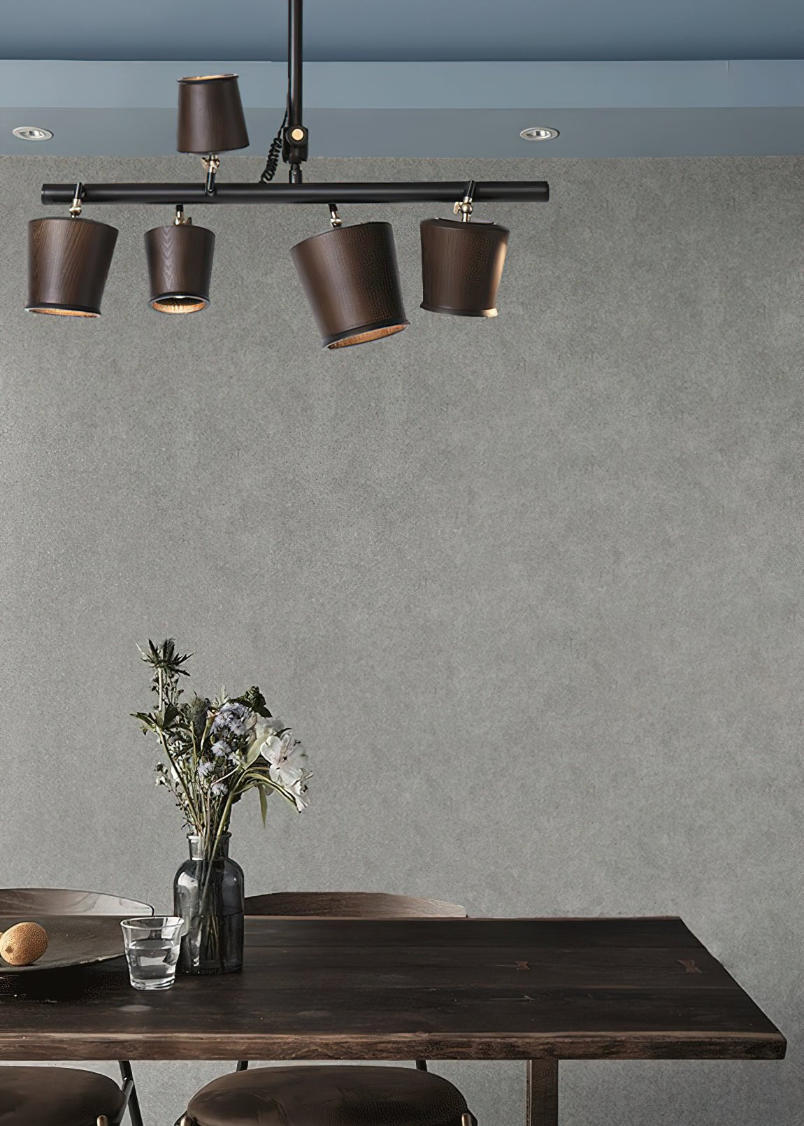 Lustre Avril en bois et fer – vue 24