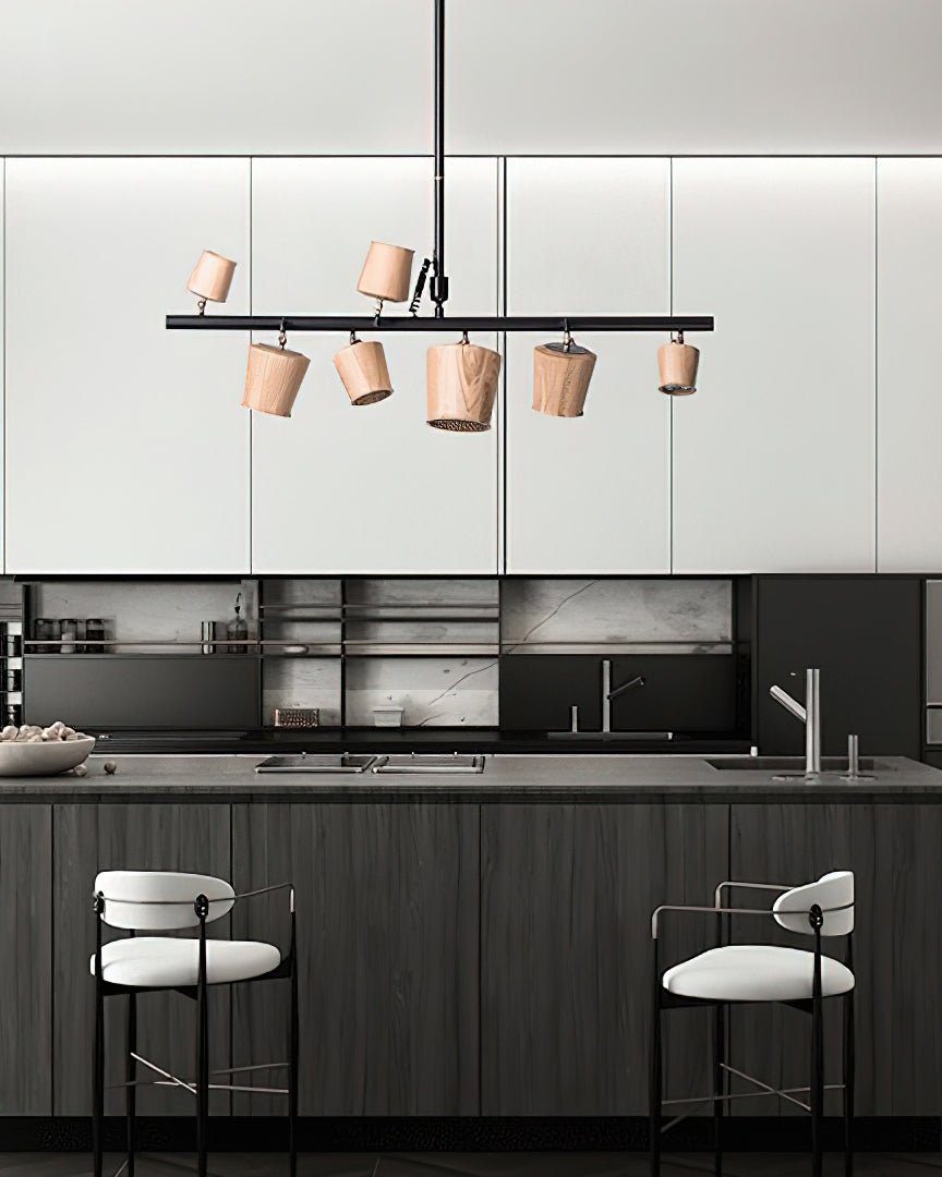 Lustre Avril en bois et fer – vue 19