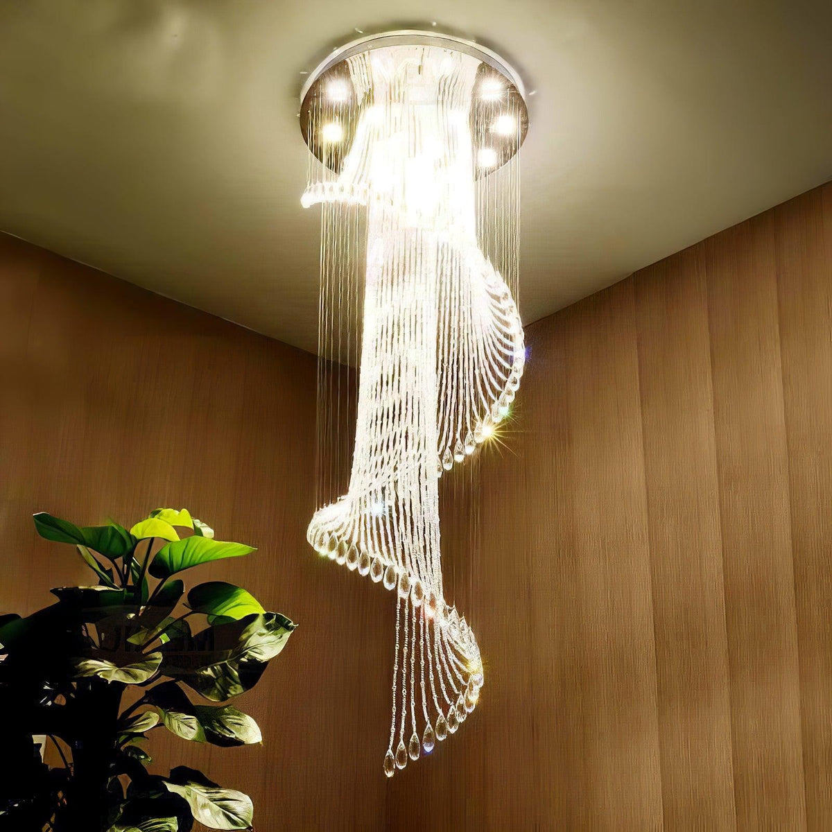 Lustre Rubis en cristal et métal – vue 9