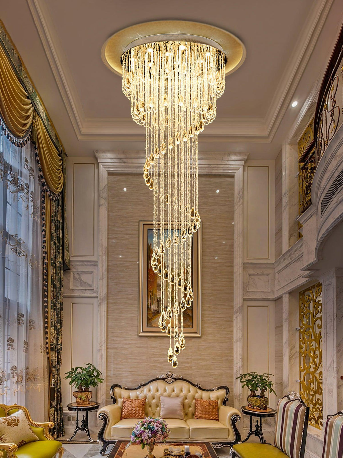 Lustre Rubis en cristal et métal – vue 11