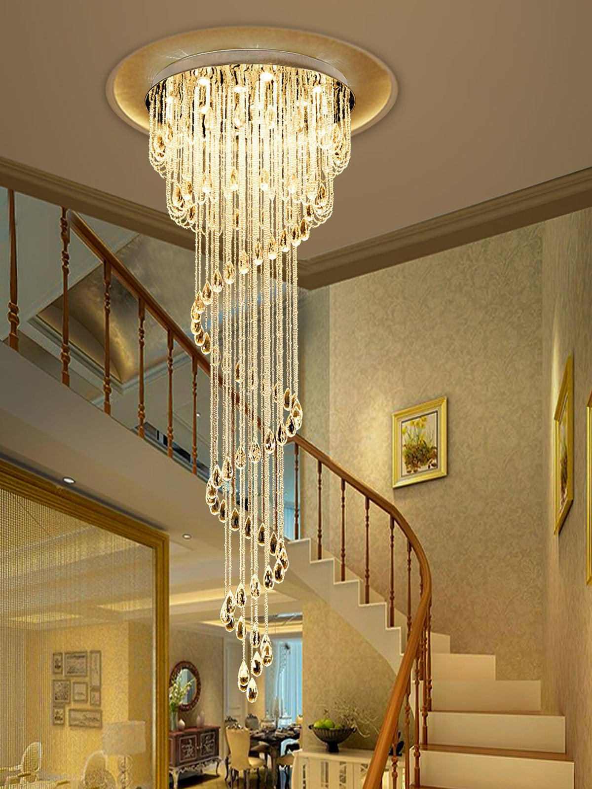 Lustre Rubis en cristal et métal – vue 16