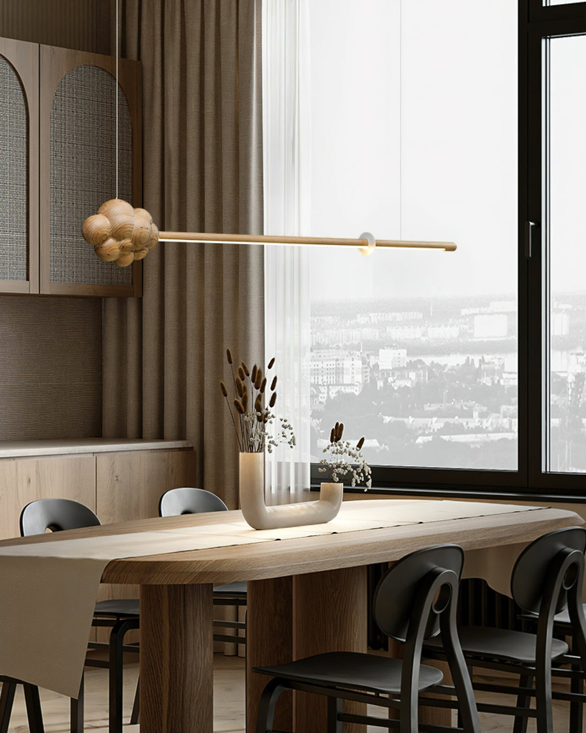 Lustre Léonie en bois et métal – vue 12
