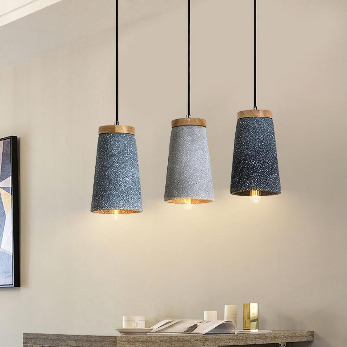 Suspension Flamme en bois – vue 17