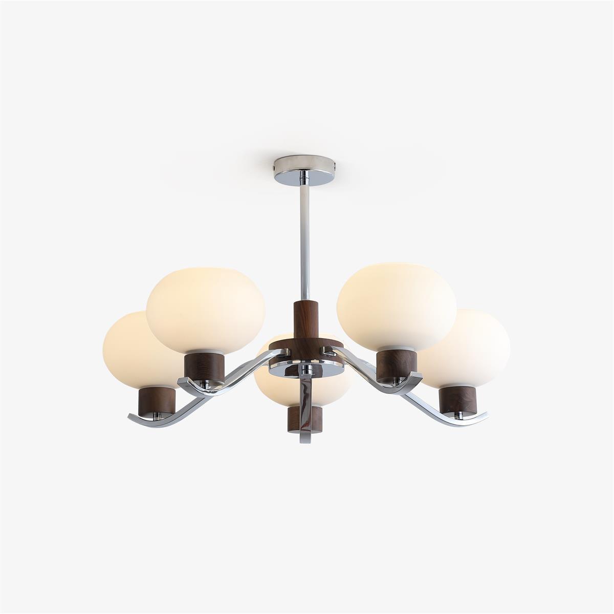 Lustre Amphore en noyer et verre – vue 13