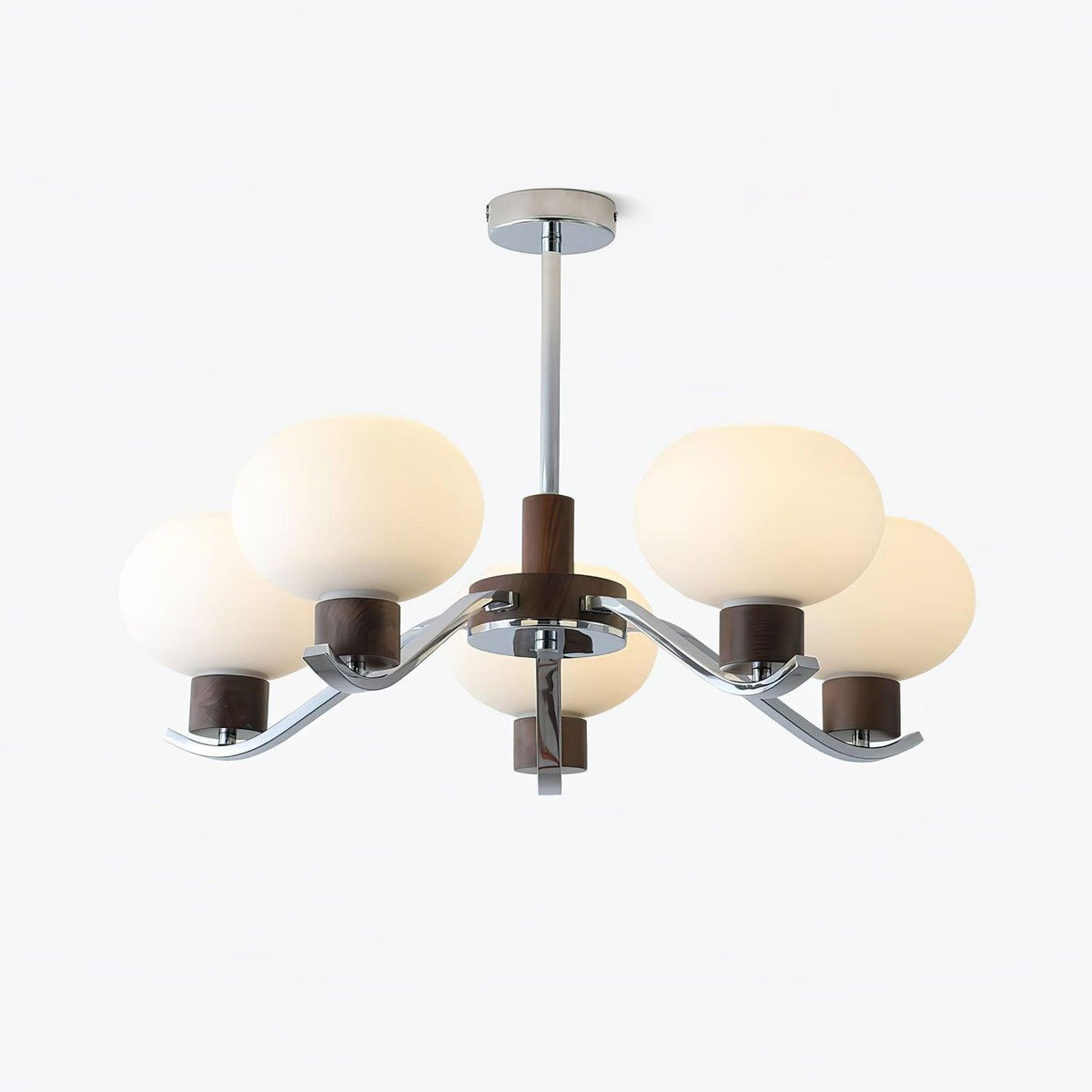 Lustre Amphore en noyer et verre – vue 10