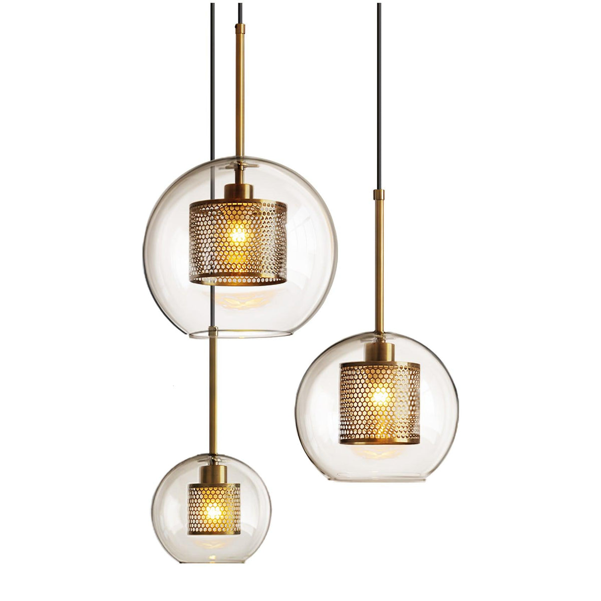 Suspension Nénuphar en verre et métal – vue 22