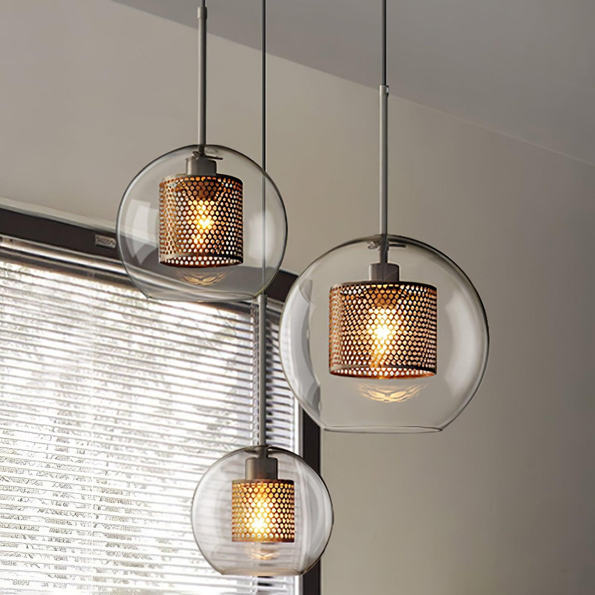 Suspension Nénuphar en verre et métal – vue 29