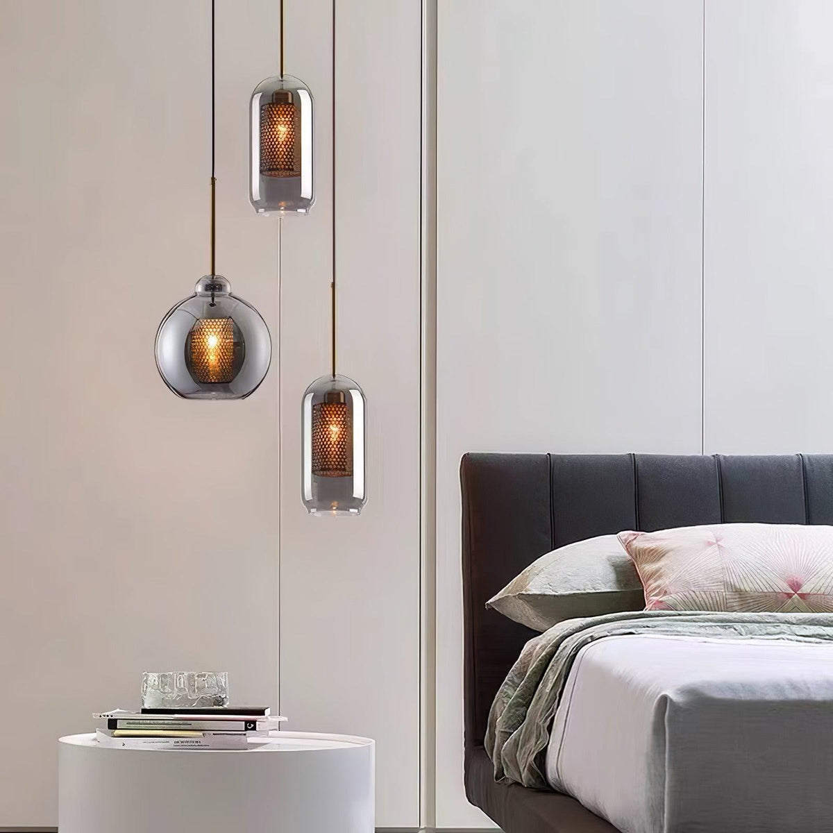 Suspension Nénuphar en verre et métal – vue 31