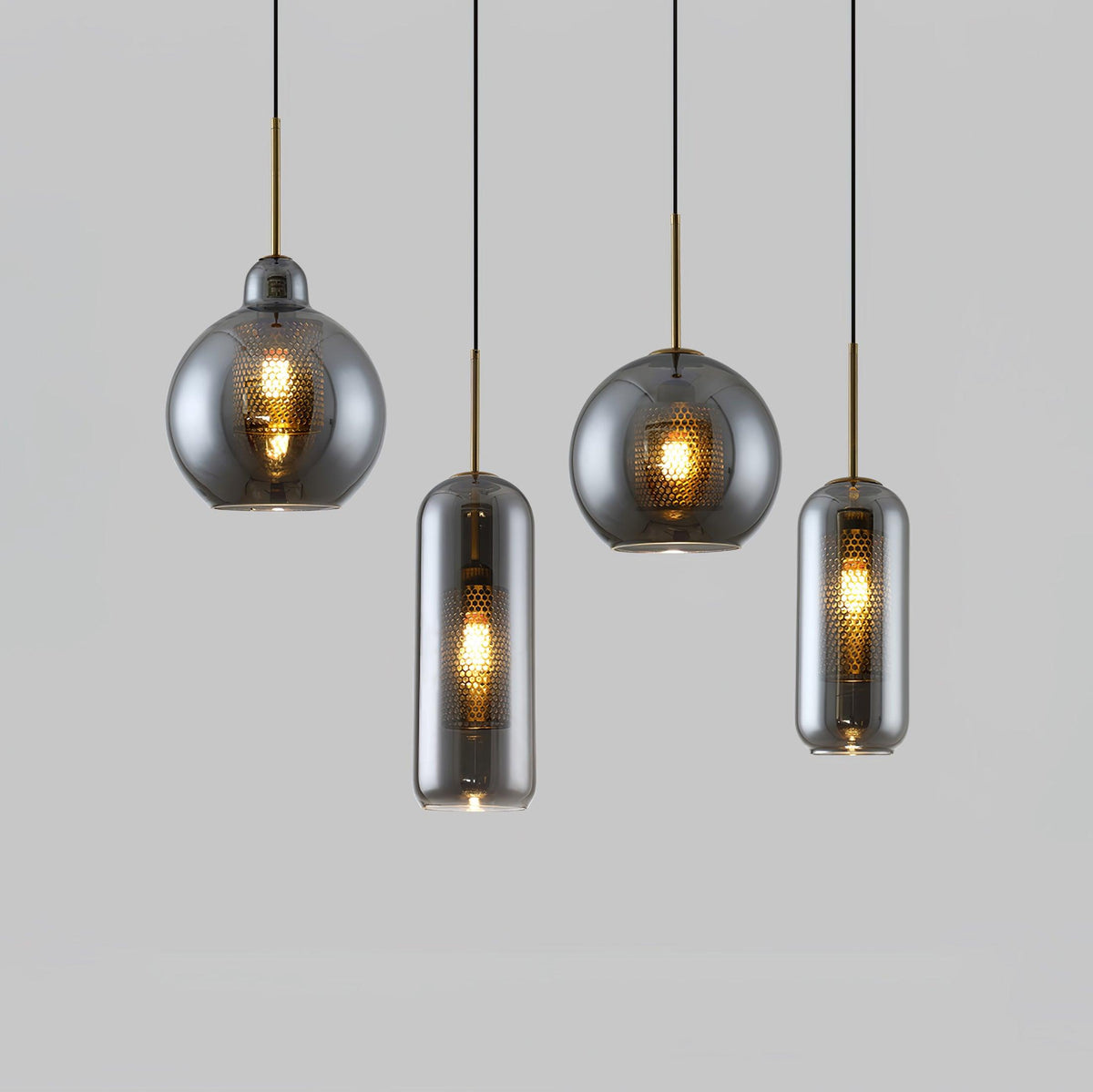 Suspension Nénuphar en verre et métal – vue 36