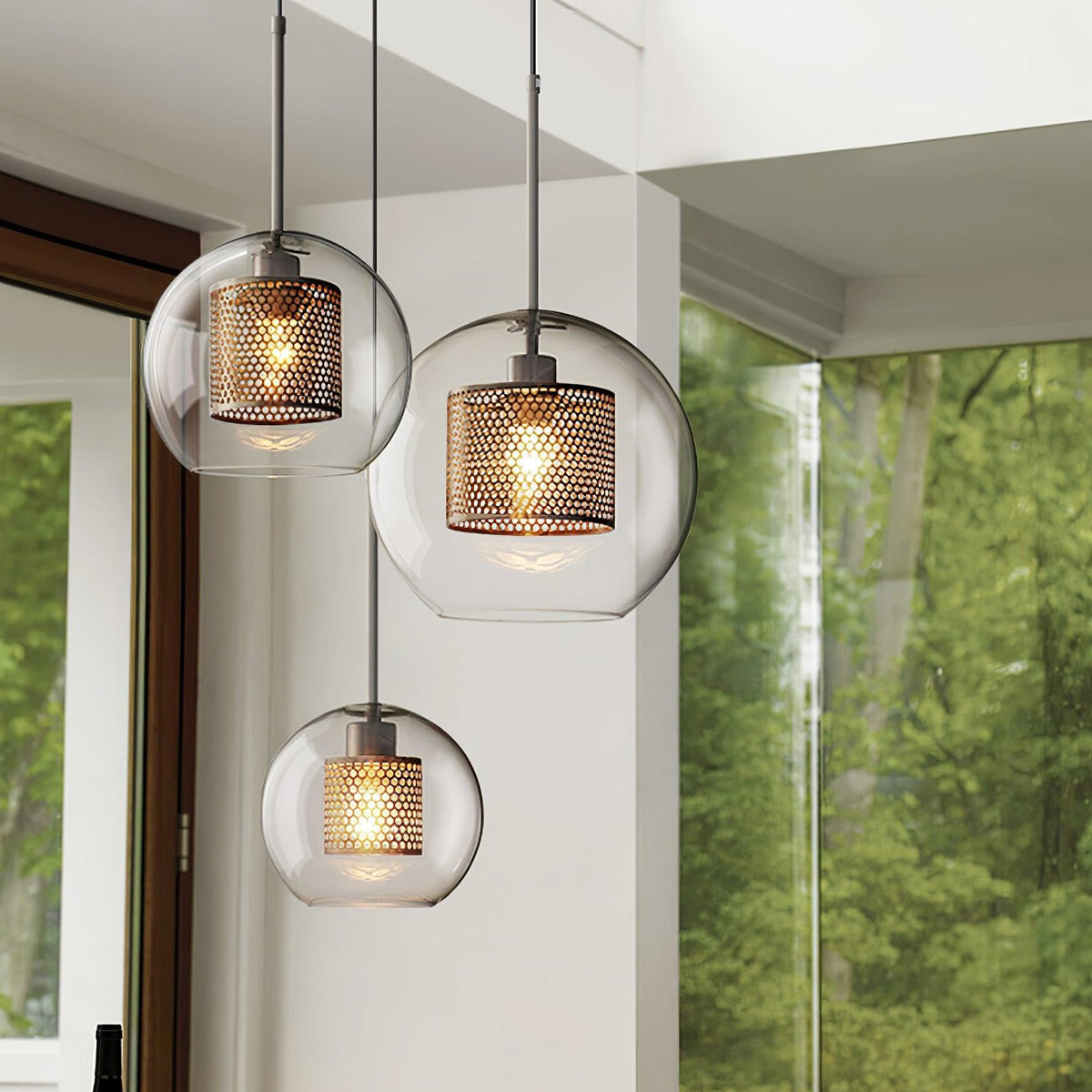 Suspension Nénuphar en verre et métal – vue 43