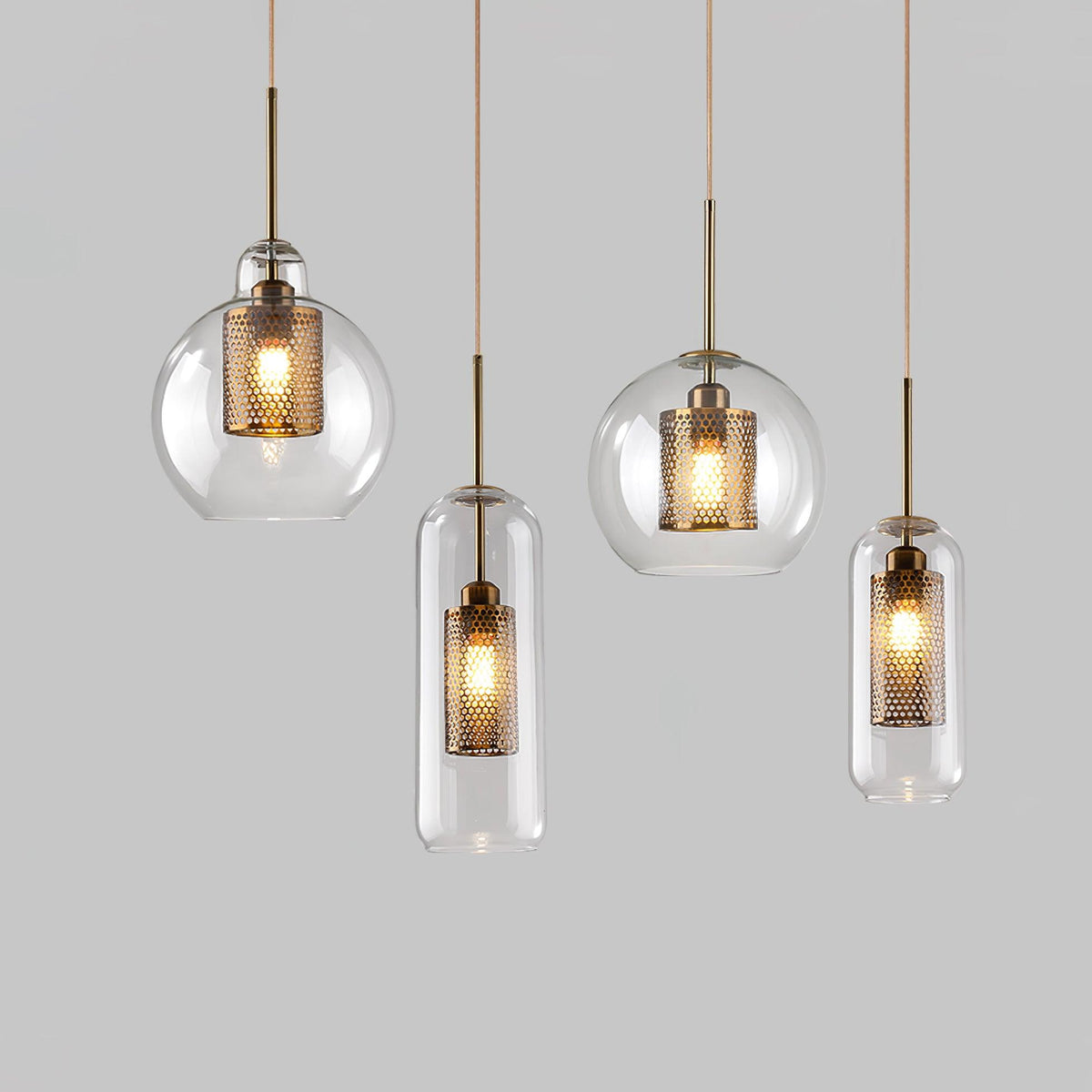 Suspension Nénuphar en verre et métal – vue 47