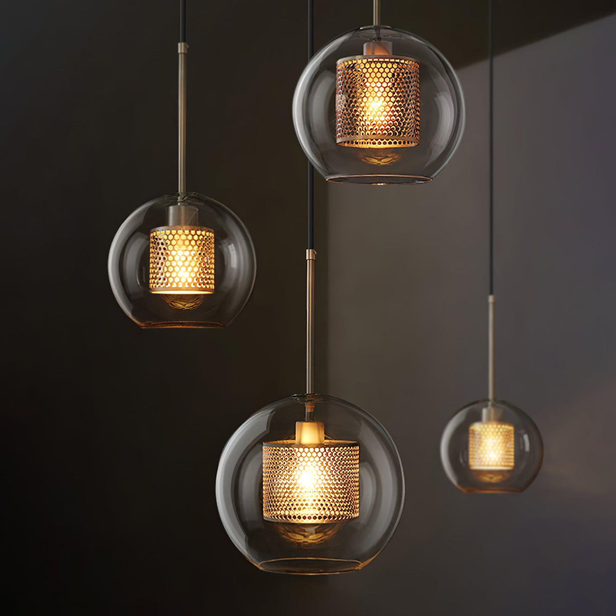 Suspension Nénuphar en verre et métal – vue 53
