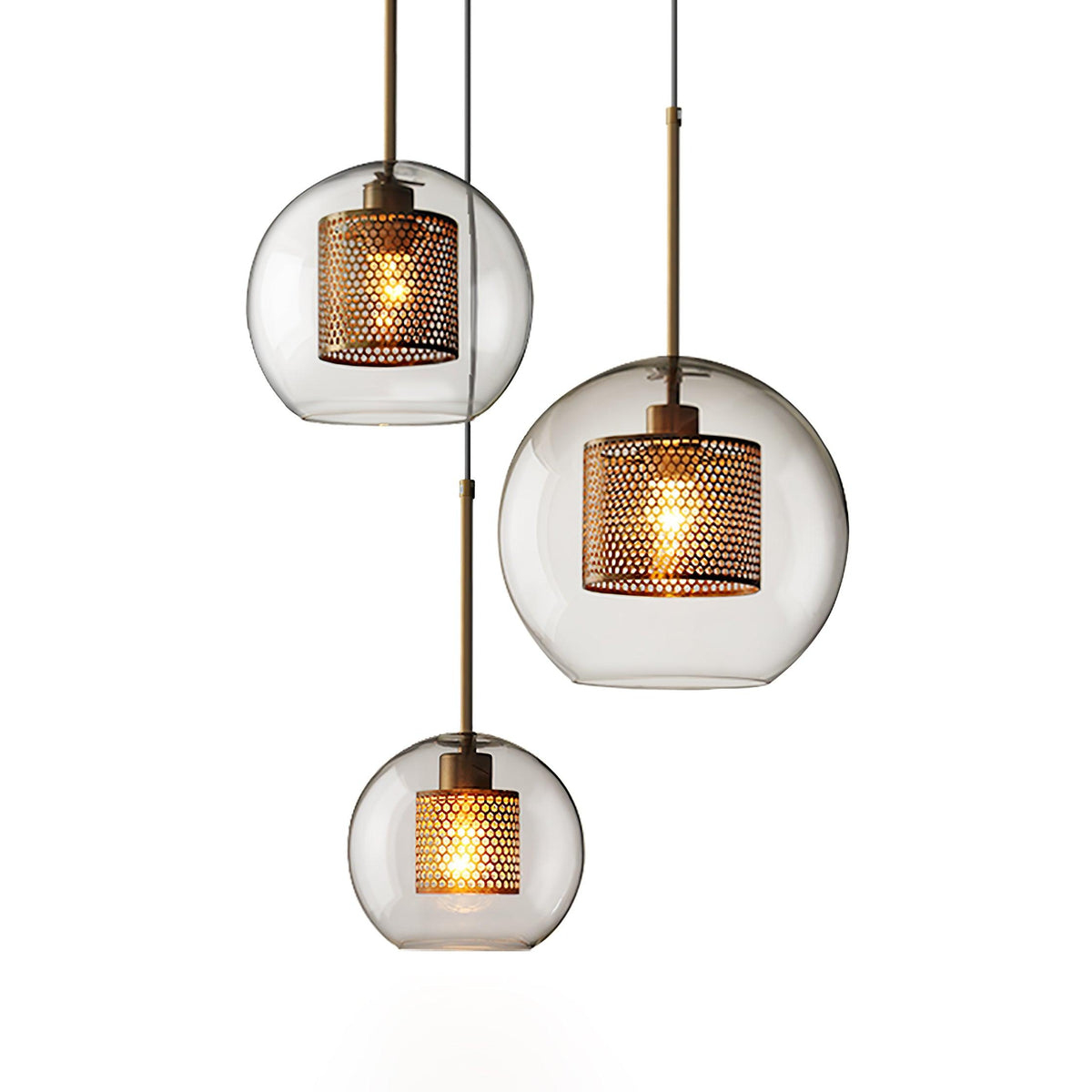 Suspension Nénuphar en verre et métal – vue 60