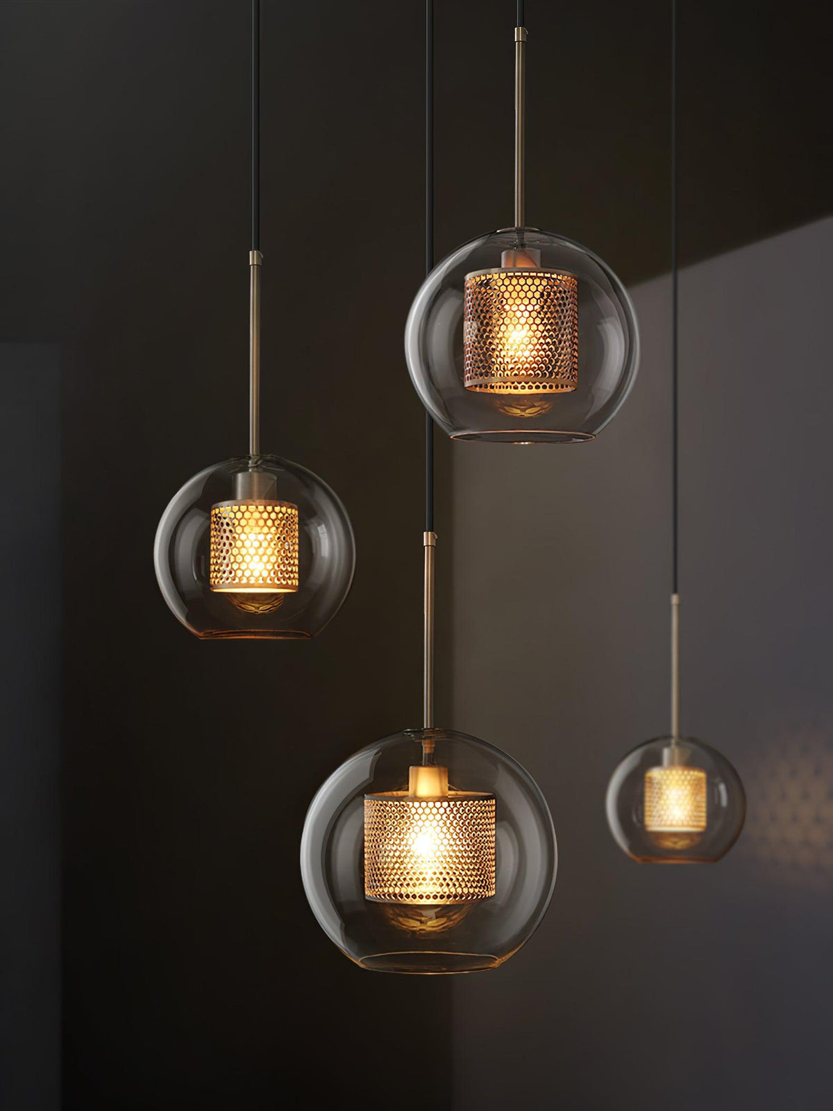 Suspension Nénuphar en verre et métal – vue 62