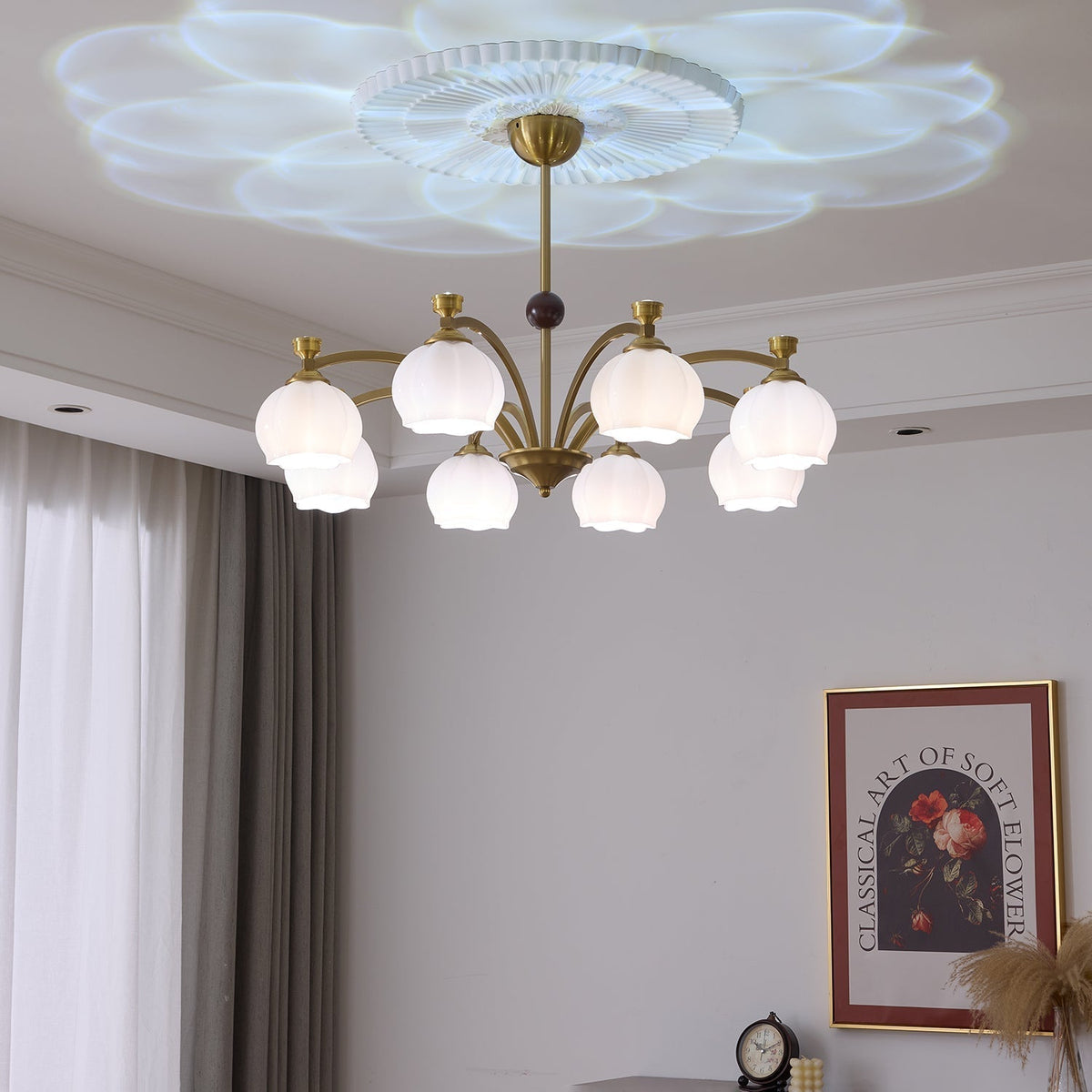 Lustre Lande en verre et bois – vue 19