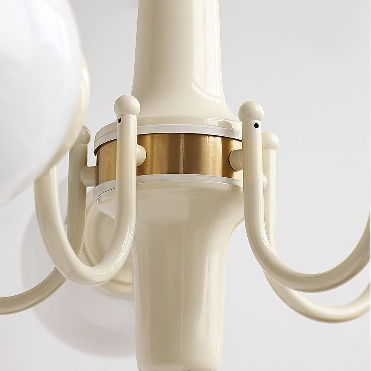 Lustre Loriot en verre et métal – vue 2