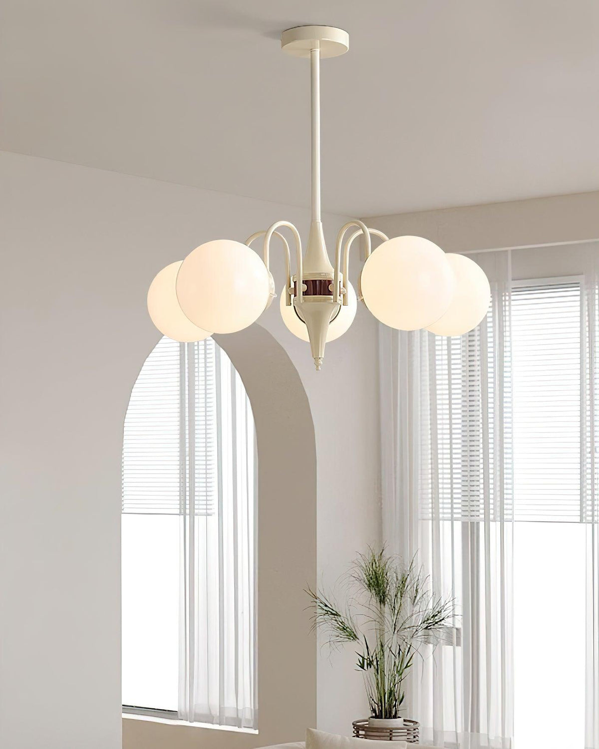Lustre Loriot en verre et métal – vue 25