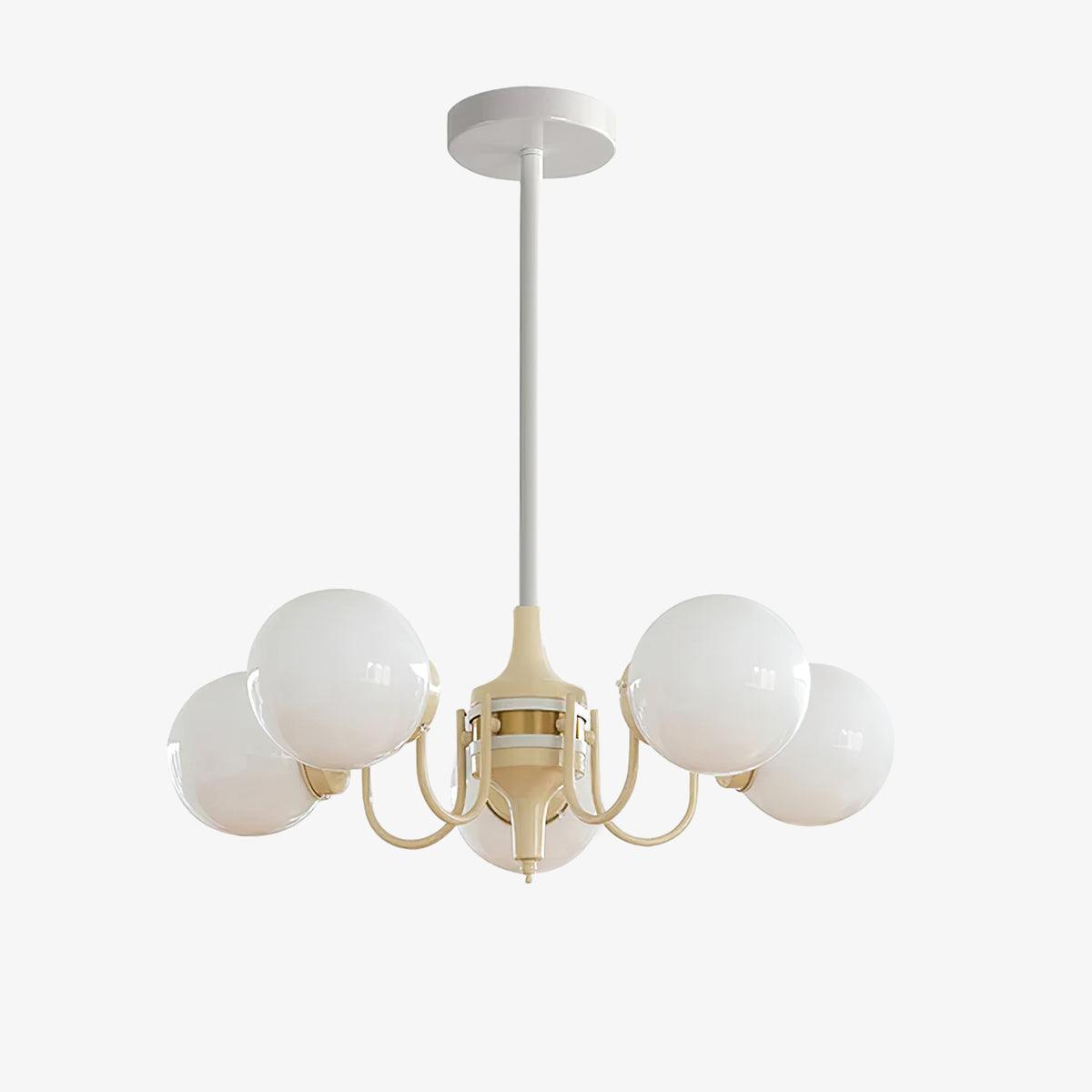 Lustre Loriot en verre et métal – vue 10